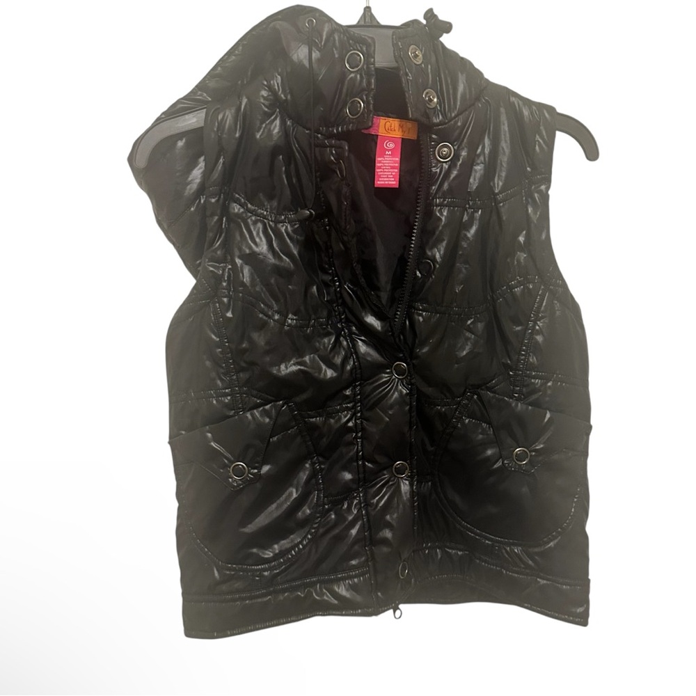 Catch My I Black Puffer Vest women’s preowned size medium